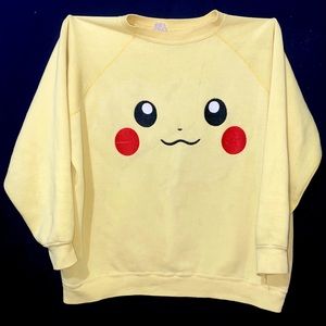 Pika pika pikachu custom embroidery  crewneck